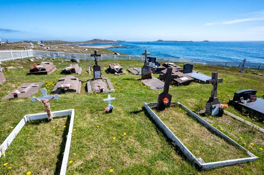 A graveyard with a view on the island of Ile aux Marins