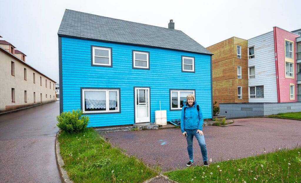 Matching the vibrant house colours in St. Pierre