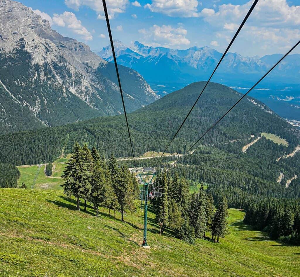 Getting to the start of the Via Ferrata via a scenic chairlift ride