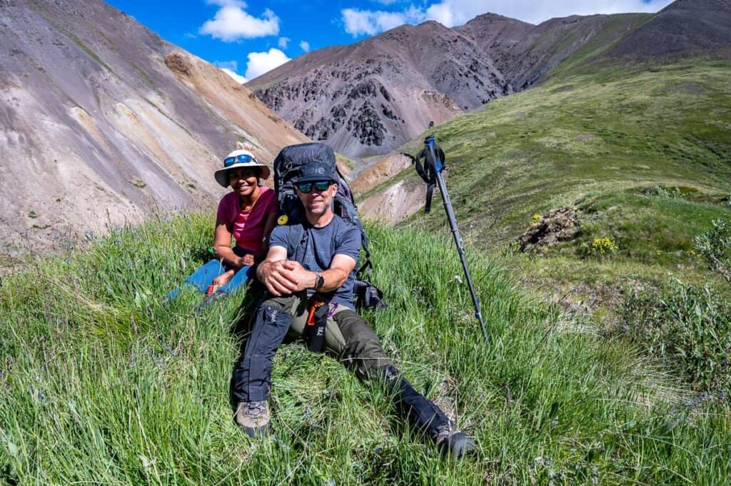 Break time before we start a descent through an hour's worth of gnarly willows