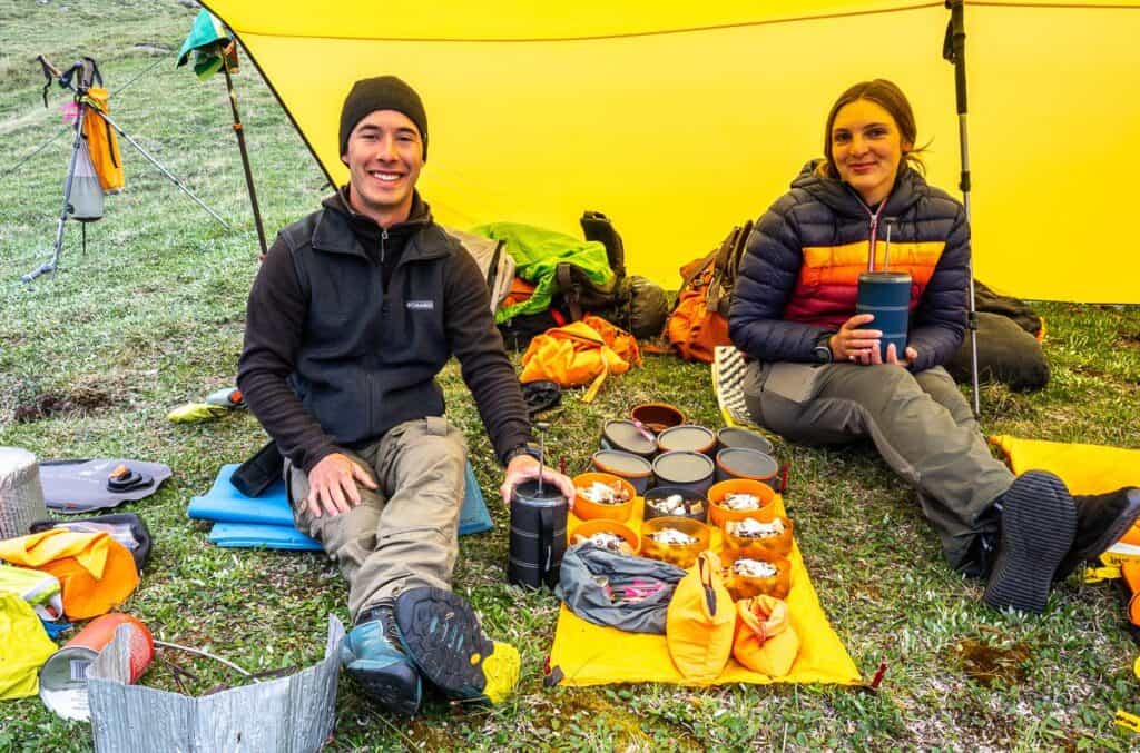 Out two guides Marc and Juliette had homemade granola and coffee laid out under the tarp every morning