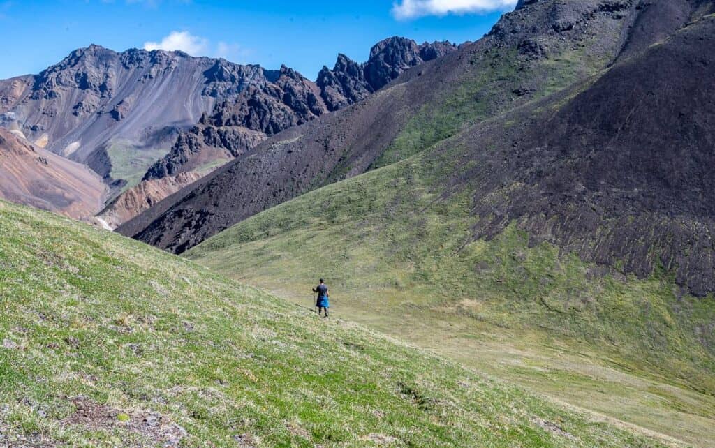 Humans always look so small and insignificant when surrounded by mountains