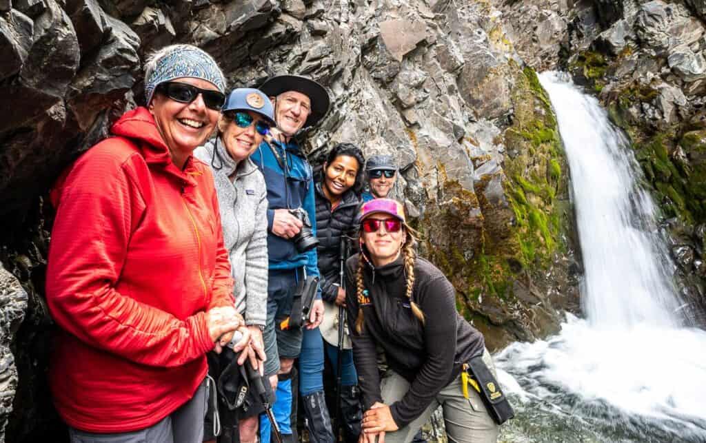 Our gang at the double waterfall 