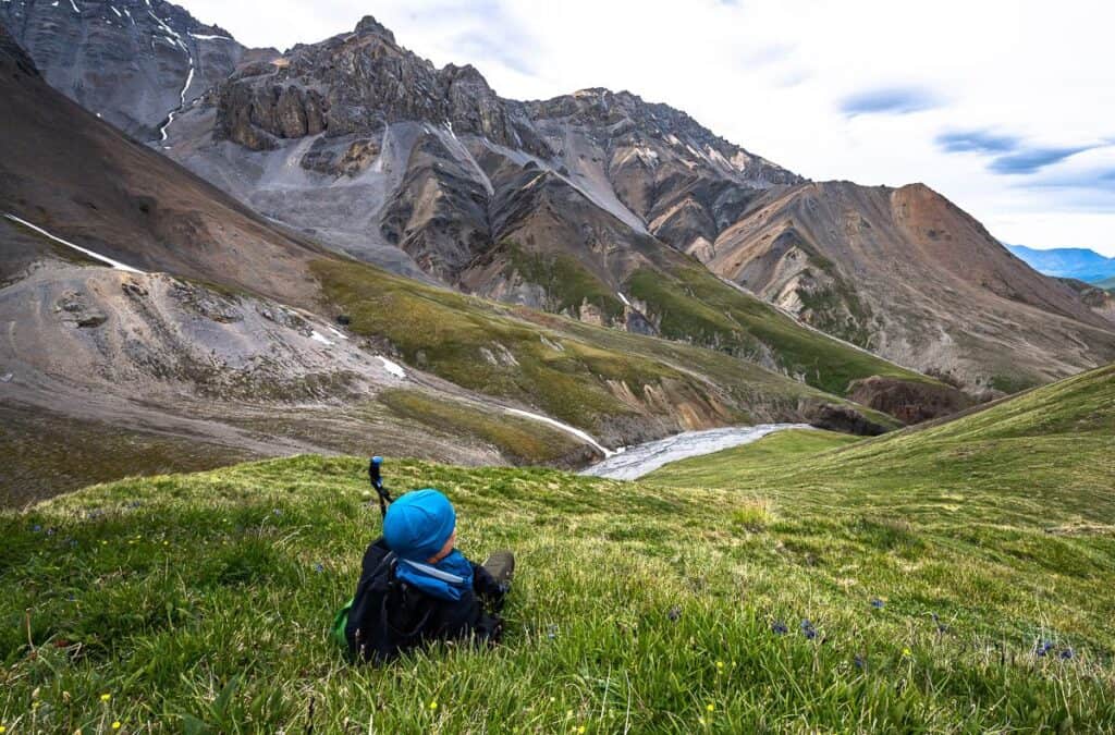 Kevin - just hanging out and enjoying the phenomenal landscape while backpacking in Kluane National Park