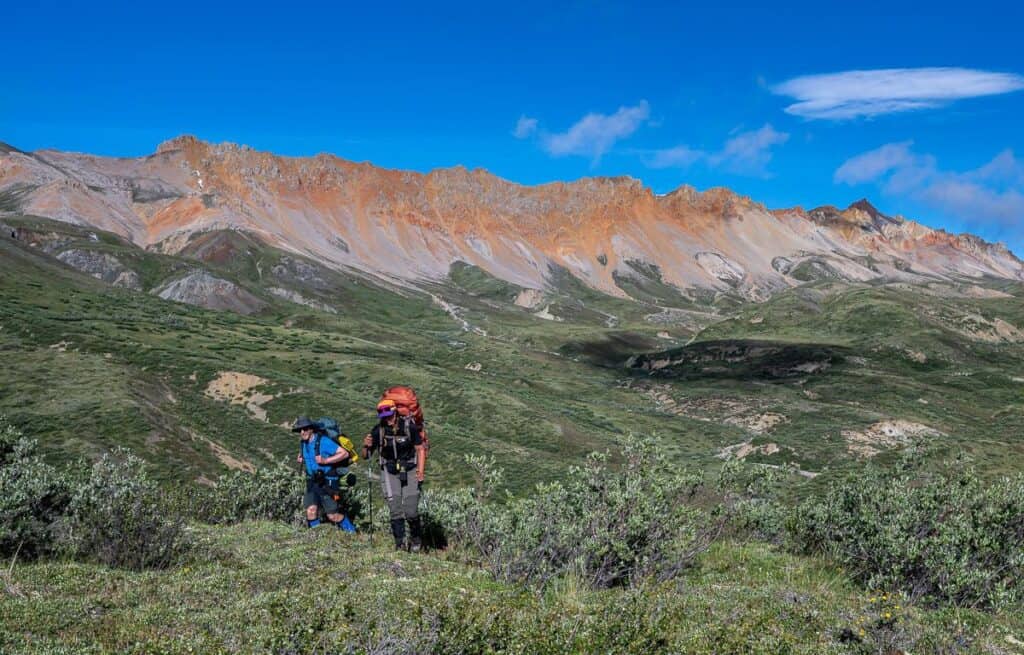 What a colourful backdrop for our last day of backpacking in Kluane National Park