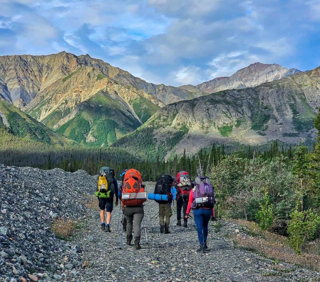 Starting off on our week long off trail backpacking trip in Kluane National Park