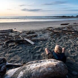 Irony Creek Campsite - the perfect place to watch the sun go down on the North Coast Trail