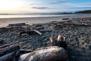 Irony Creek Campsite - the perfect place to watch the sun go down on the North Coast Trail