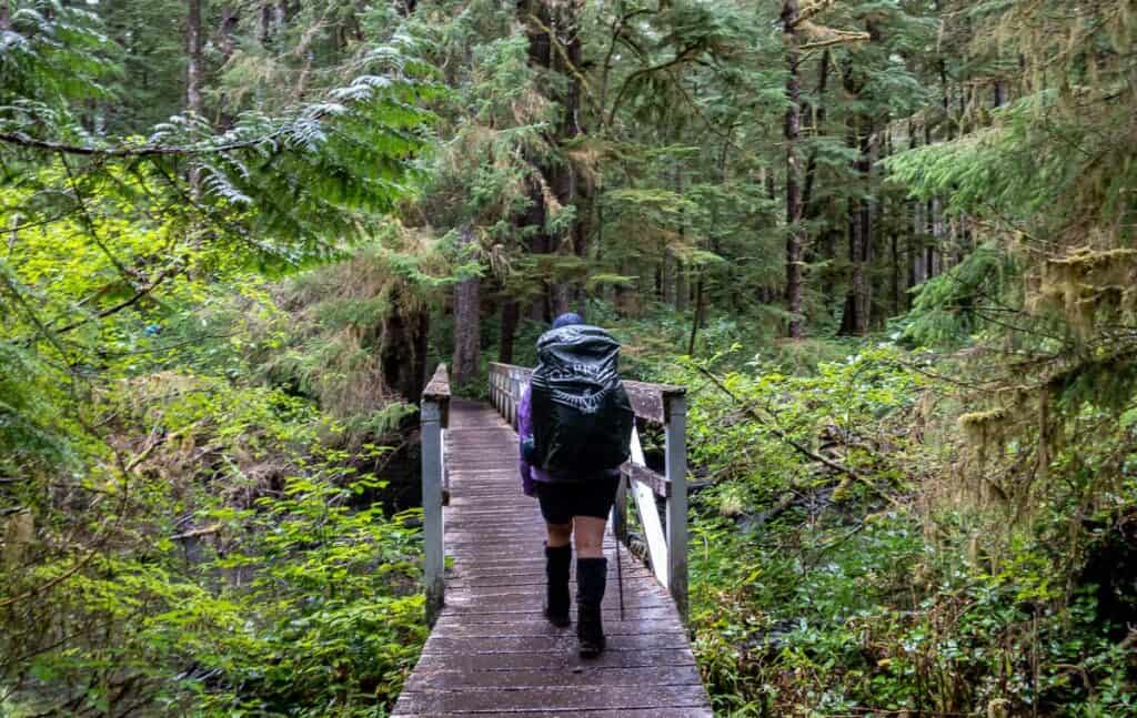 One of the sturdy bridges you cross on the hike to San Josef Bay