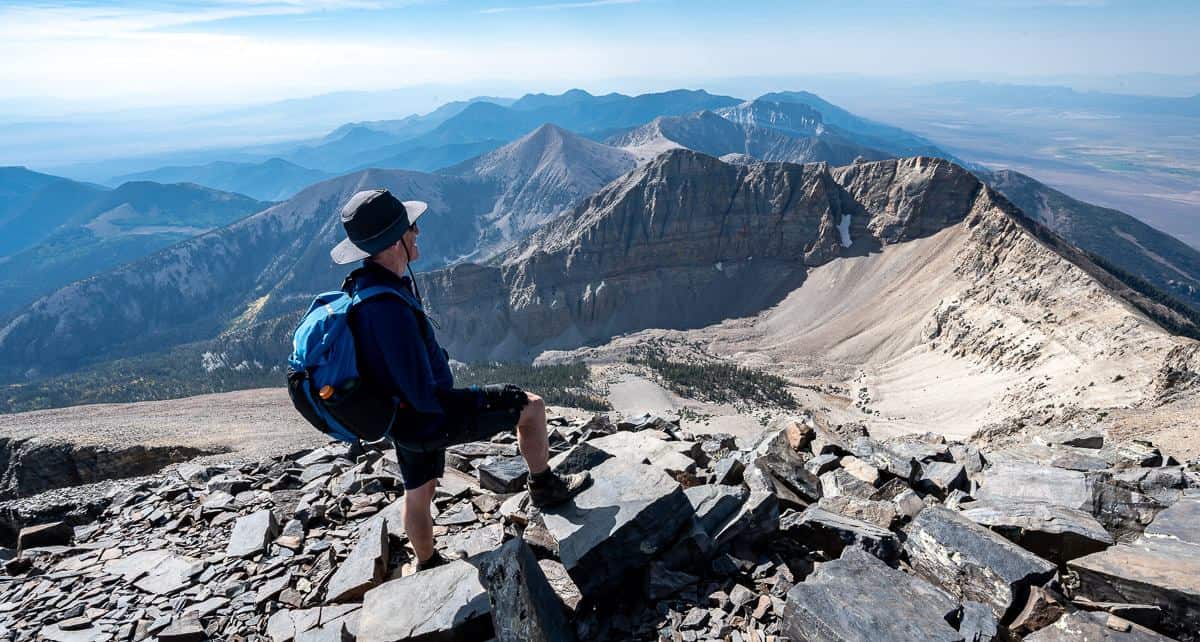 John on the summit of Wheeler Peak - the second highest mountain in Nevada