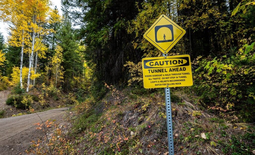 This is the signage before the Bulldog Tunnel that doesn't address what you do when you meet a logging truck