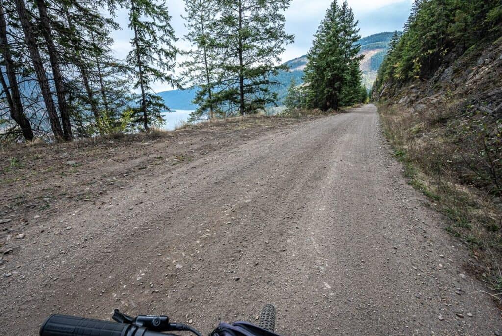 Long stretches of quiet and very lovely biking on the rail trail to Castlegar after the Bulldog Tunnel