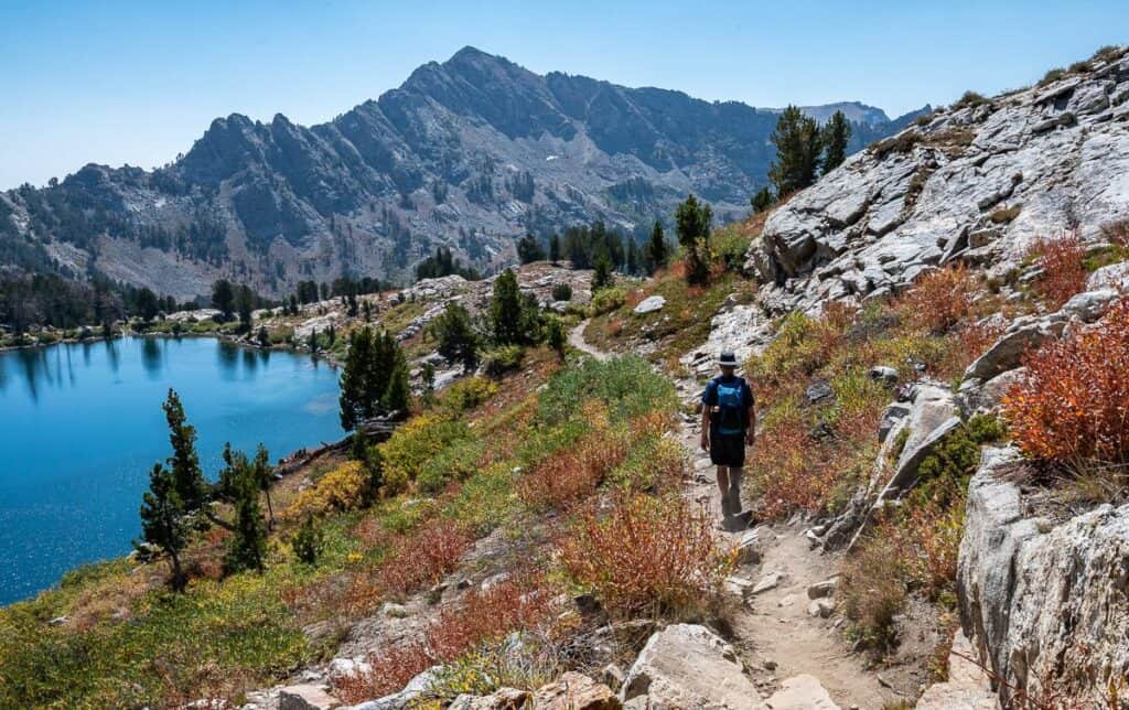 High elevation hiking in Nevada on the way to the campsite on Liberty Lake