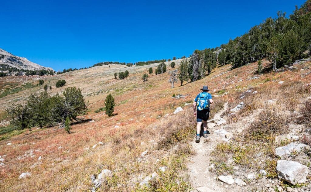 It's a hot climb back up to Liberty Lake from Favre Lake in September