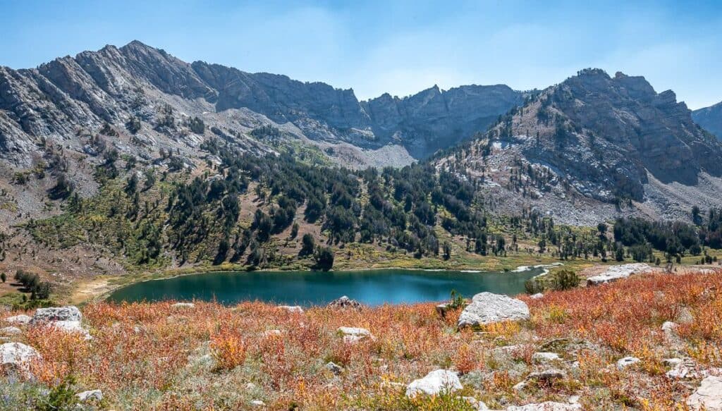 You can just see Stanley Lake at the top of the trees