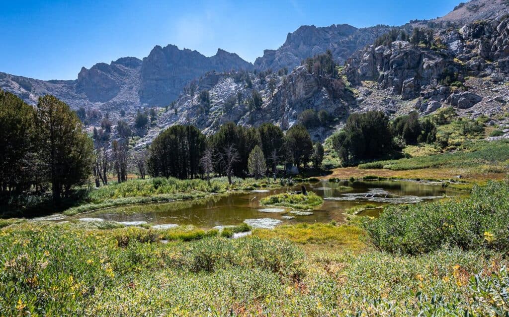 There are three Dollar Lakes in the Ruby Mountains wilderness - and I think the first lake you come to is the prettiest 