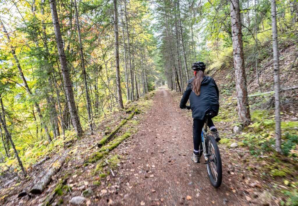 Mountain biking fun on the descent towards Rosebery