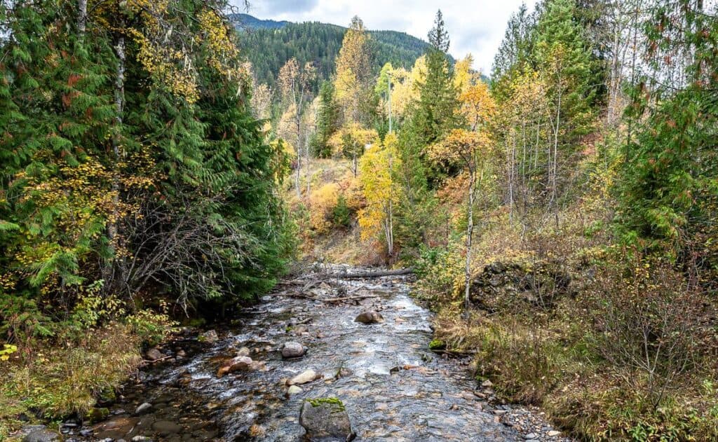 Beautiful backdrop along Seton Creek near Three Forks