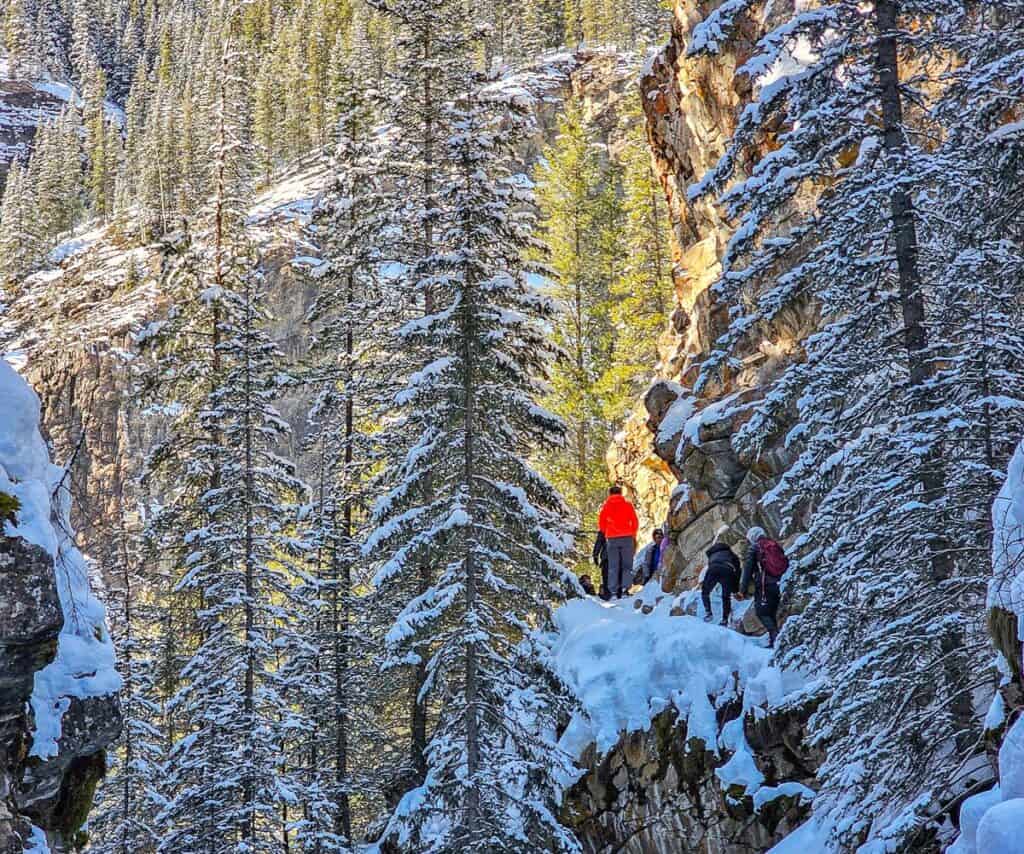 This is the choke point on the winter hike to Green Monster - where people need to be able to go at their own pace