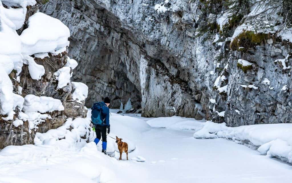 When the canyon narrows, look left for the trail above the canyon 