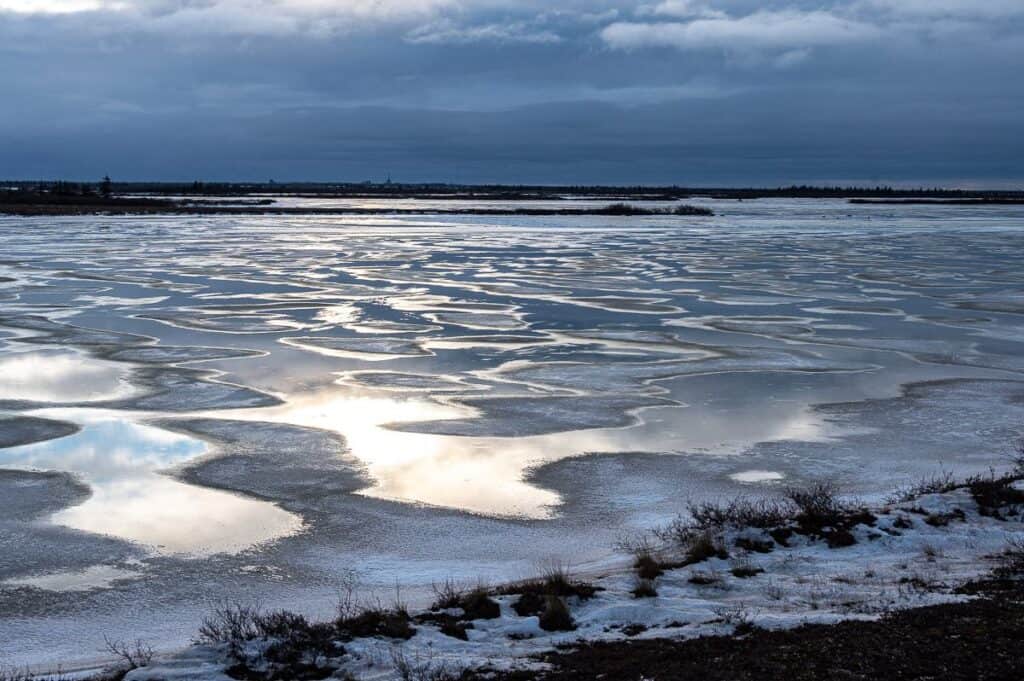 Beautiful patterns on the water seen on the drive back to Churchill