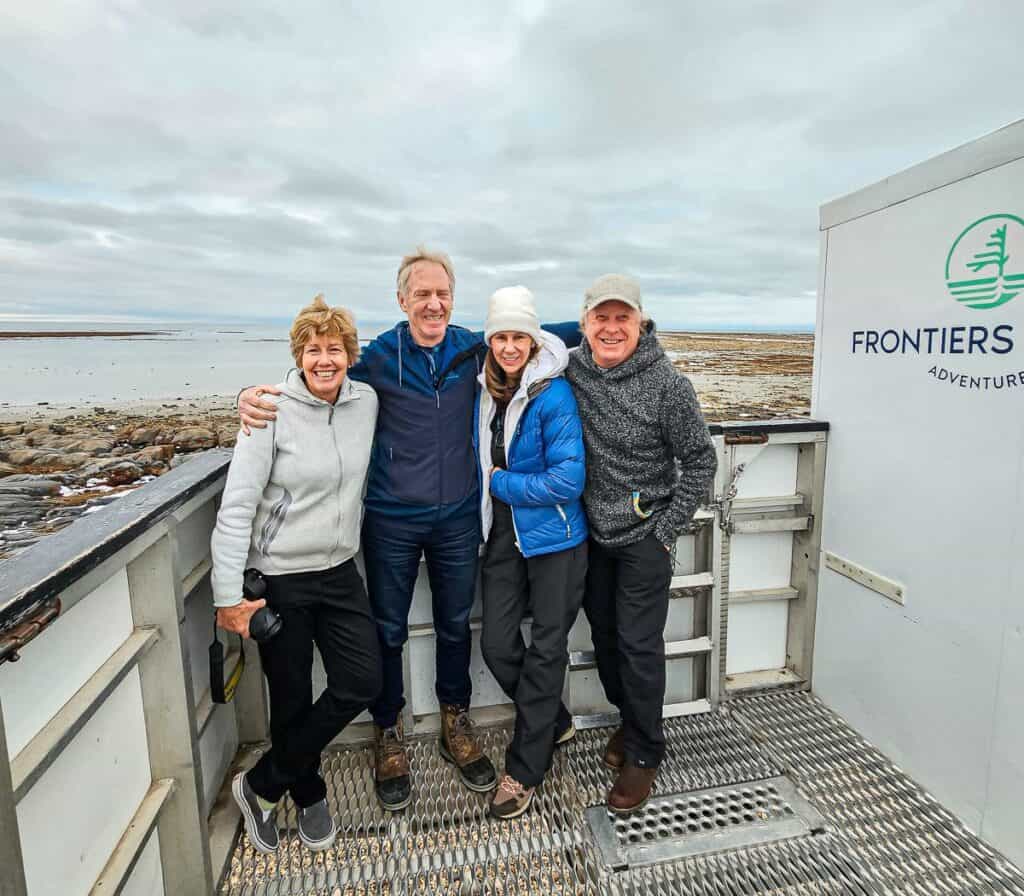 Our happy group of four friends thoroughly enjoyed our polar bear viewing experience with Frontiers North Adventures