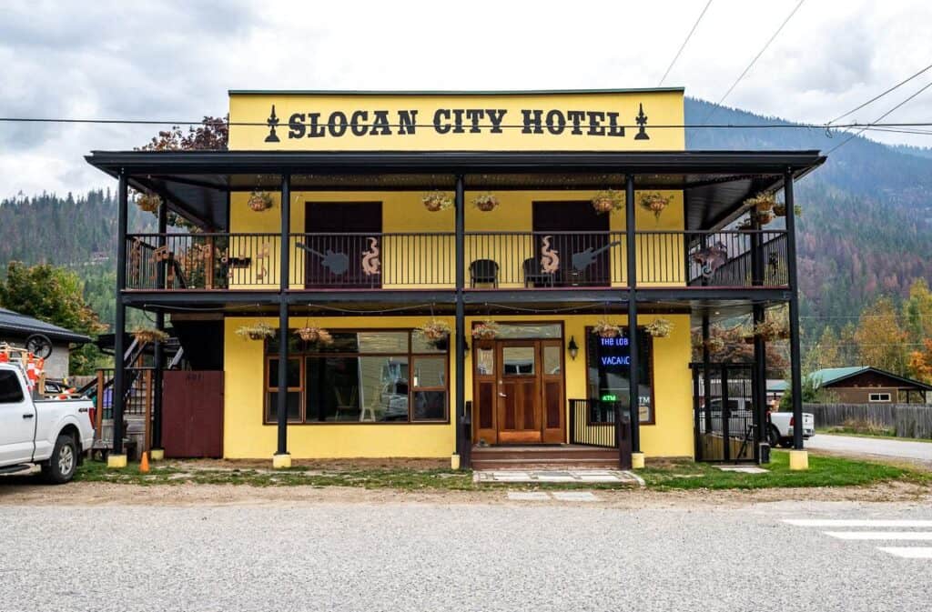 In the Village of Slocan you can stay at the Slocan City Hotel