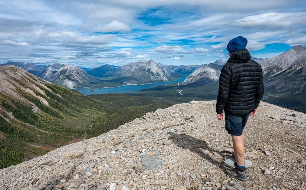 The view of the Spray Lakes Reservoir after completing the first arm of the horseshoe