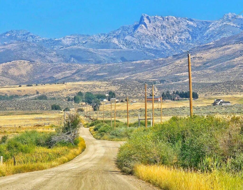 The scenic drive from Elko towards Ruby 360 Lodge