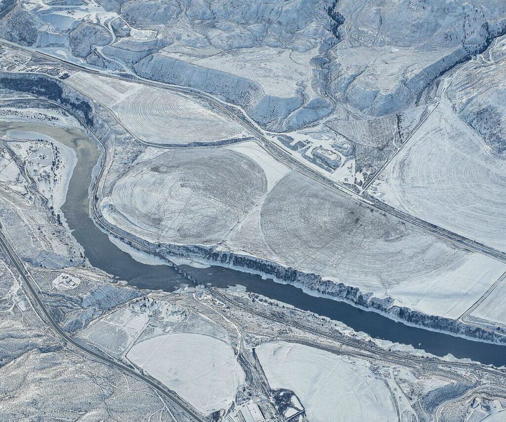 The view flying into Kamloops - the start of my Cariboo Gold Rush Trail winter experience