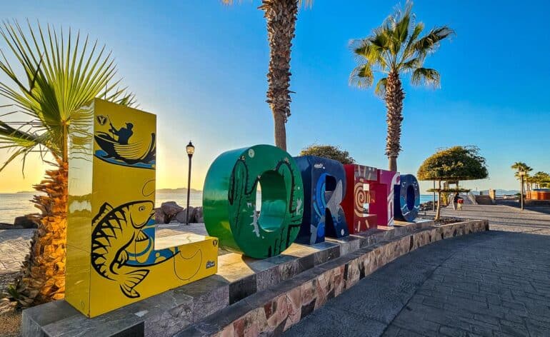 The welcoming sign along the Loreto Malecon