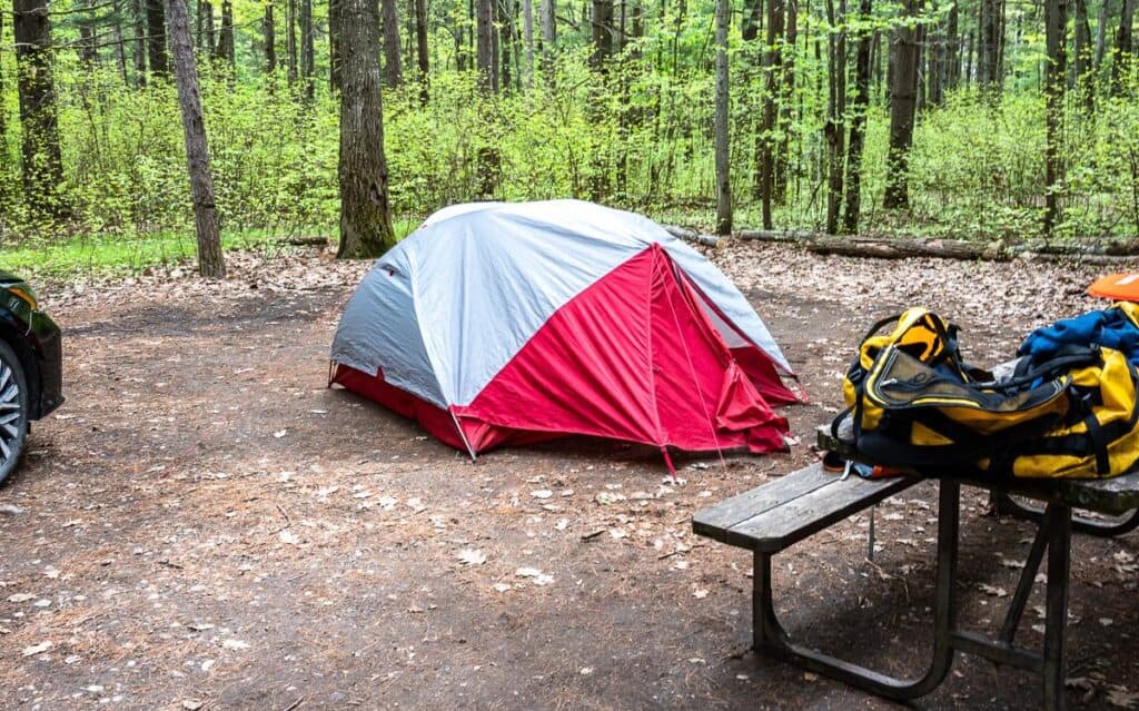 Camping in Bon Echo at one of the frontcountry campsites