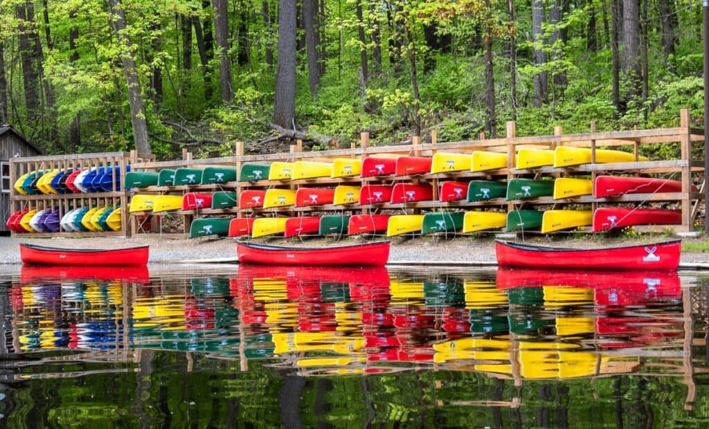 I especially love the red canoes