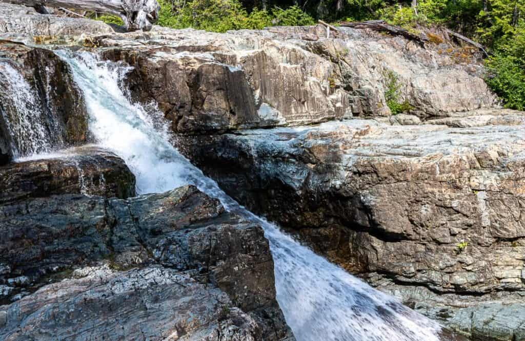 Fast animated water heading to Lake Potter