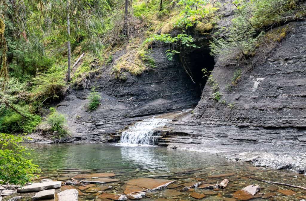 Side view of the Hole in the Wall near Port Alberni