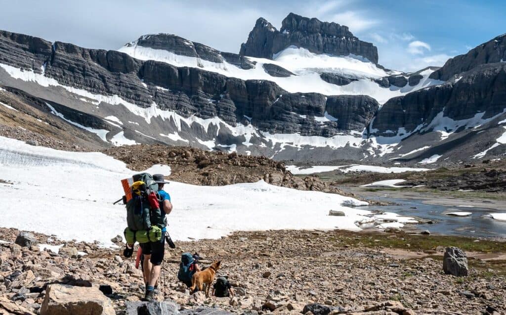 Superlative mountain scenery below Cataract Pass in Banff National Park