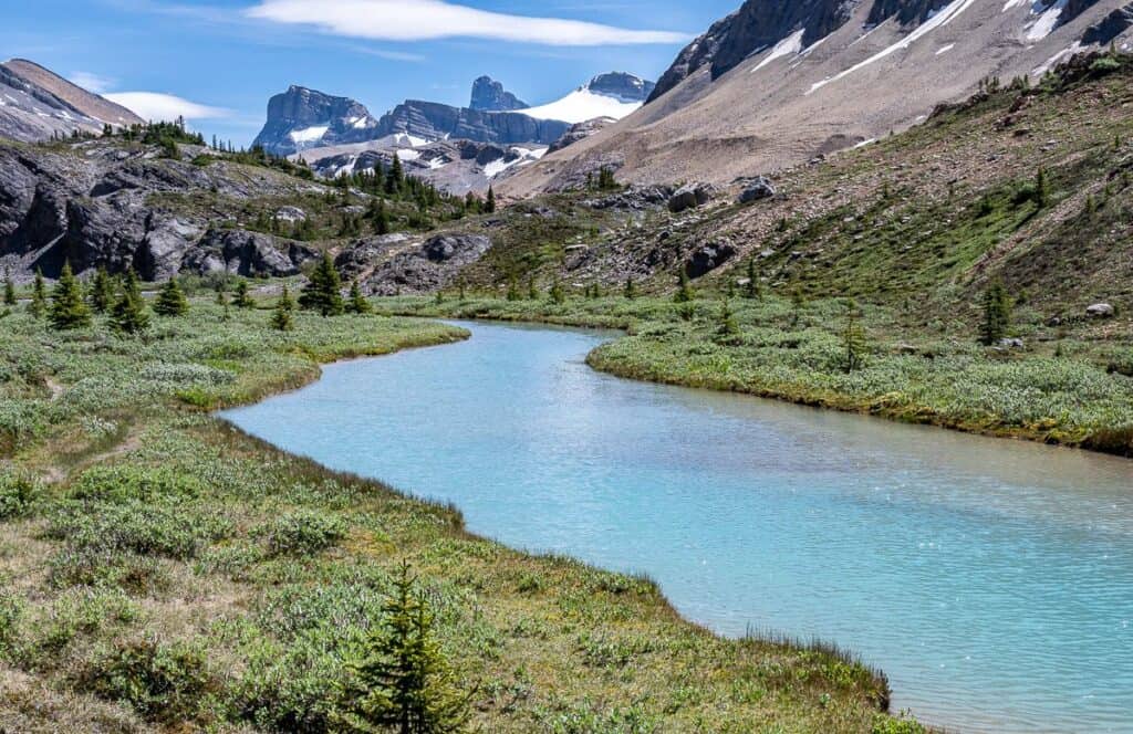 The scenery pops shortly after crossing the Brazeau River heading in the direction of Cataract Pass