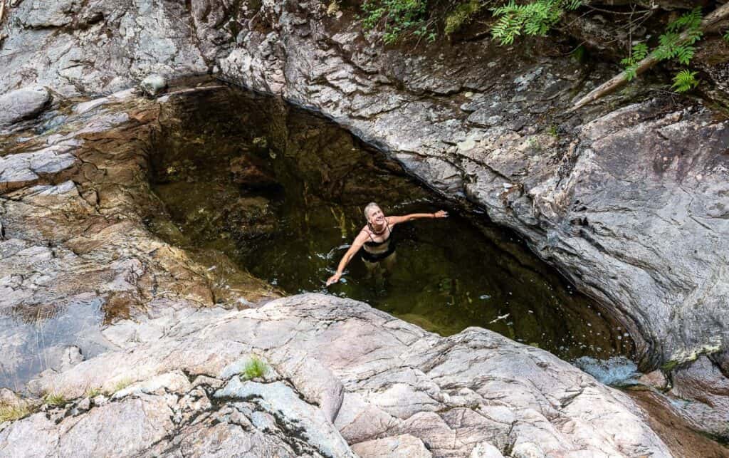 A cooling dip in one of the pools is the advantage of a summer hike