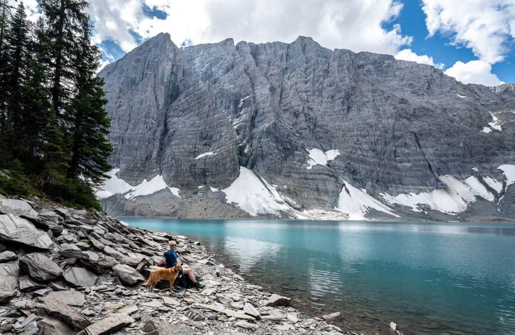 Our scenic lunch spot at Floe Lake in Kootenay National Park