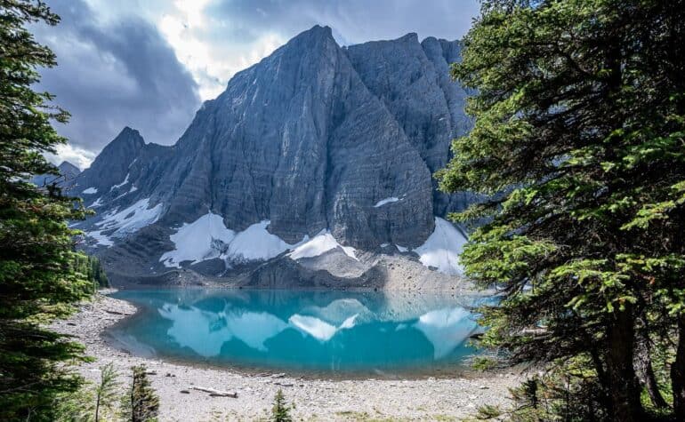 Stunning Floe Lake in Kootenay National Park is a prime hiking destination