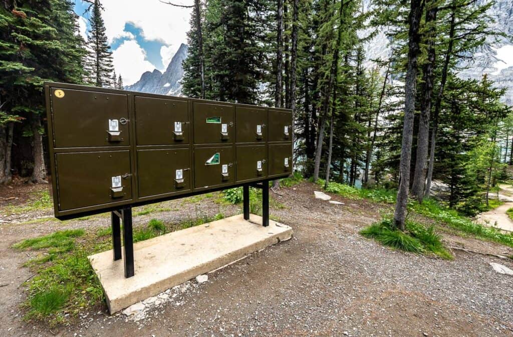 Bear lockers at the Floe Lake campground