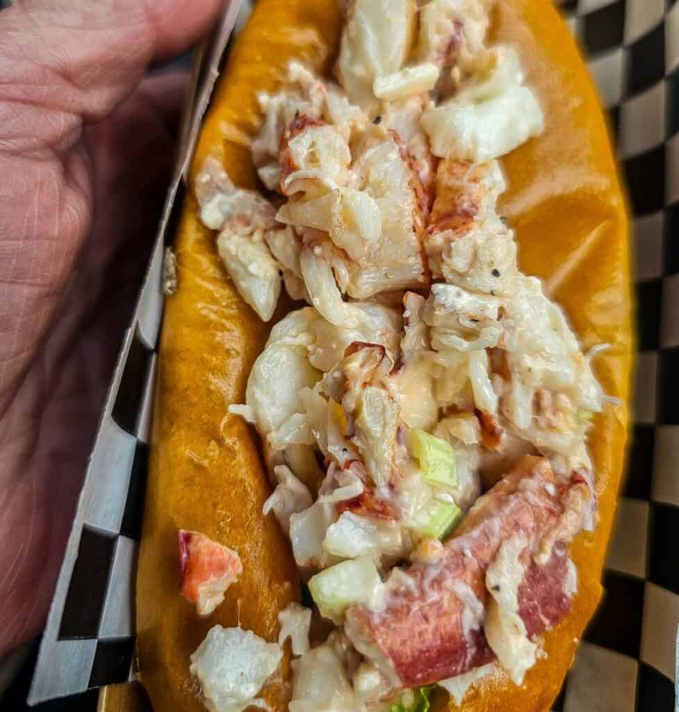 Post hike lobster roll from the Cookhouse on the Fundy Trail Parkway