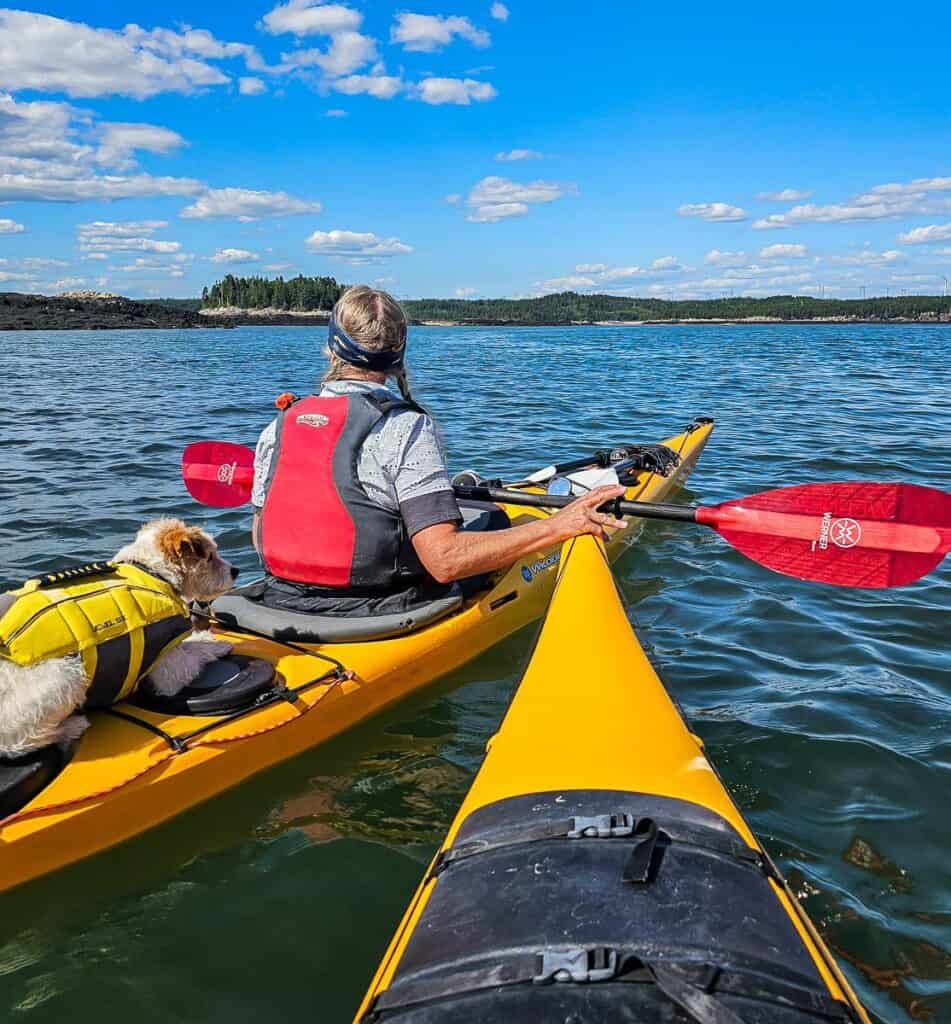 Kayaking to Musquash Island on route to Black Beach