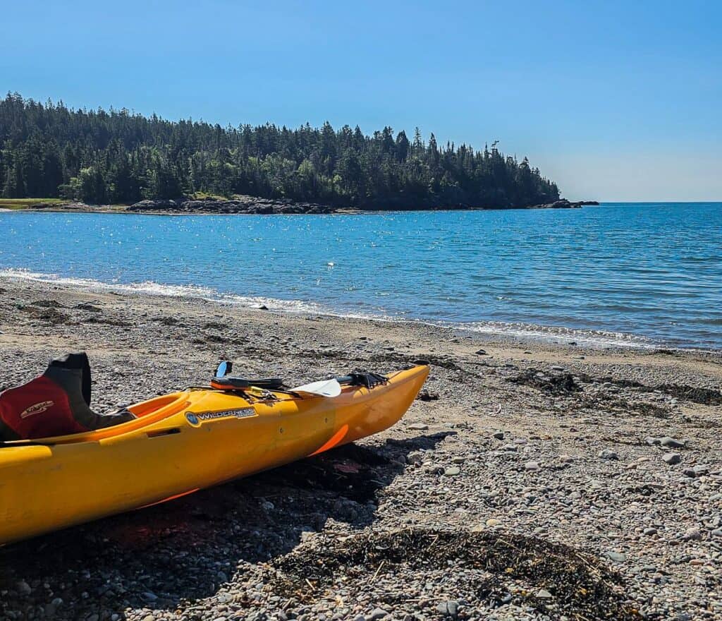 Calm waters for our kayak launch on the Bay of Fundy