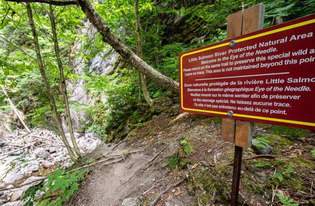 Some of the rare signage we saw on the Eye of the Needle hike
