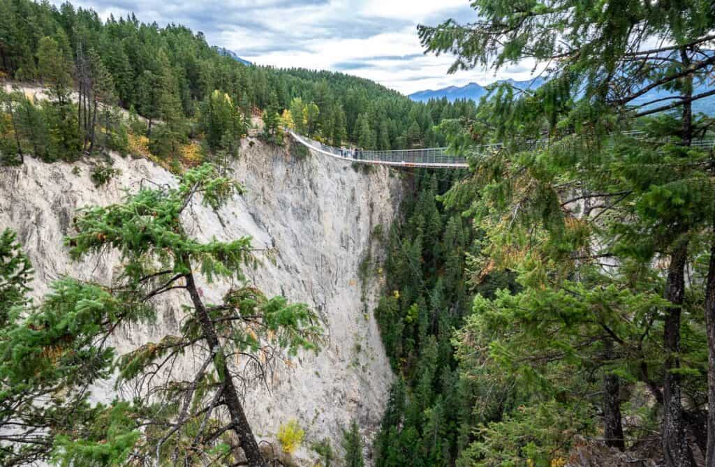 This photo of he Golden Skybridge should give you a sense of how high off the ground you are - 130 m or 426 feet but it doesn't show the swaying
