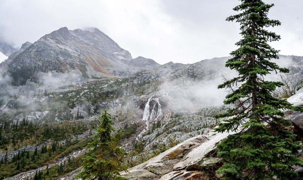 A moody scene near the top of the Great Glacier Trail