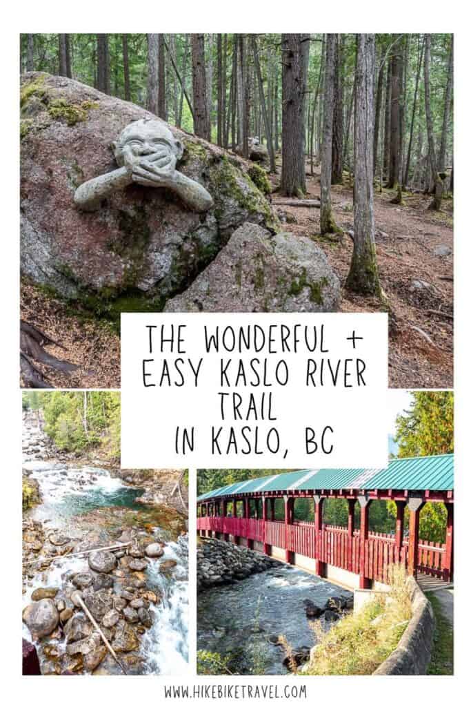 Sentier de la rivière Kaslo amusant, pittoresque et facile à Kaslo, en Colombie-Britannique