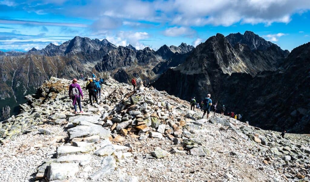 Hiking down from Rysy