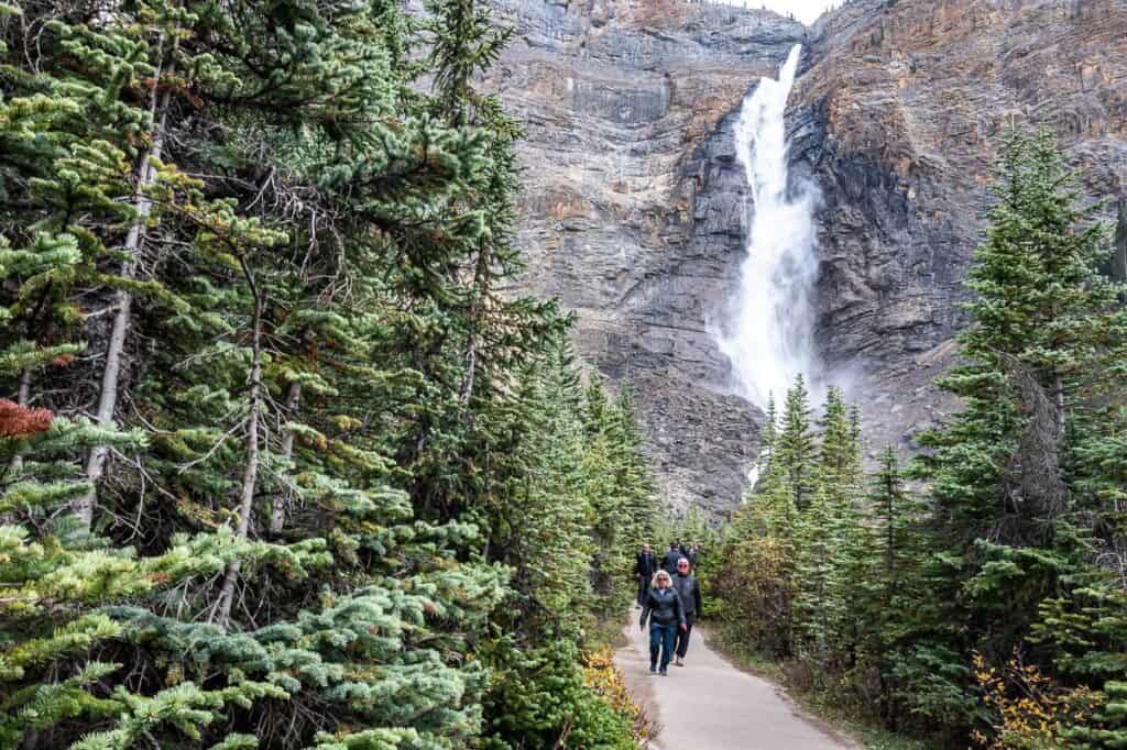 It is a thrill to walk close to the base of Takakkaw Falls
